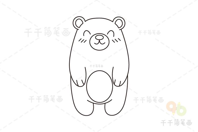 坐熊的簡筆畫