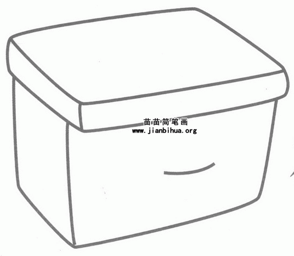 兒童整理箱的簡筆畫